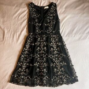 Altar’d State Black & Gold Floral Lace Dress – Size Small